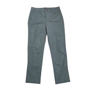 J. Crew Girlfriend Chino Pants Women's 2 Black Green High Rise Straight Stretch